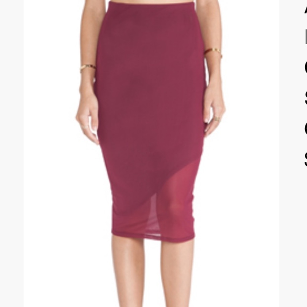 Donna Mizani mesh midi skirt